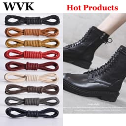 2pcs New Waxed Cotton Round Shoe laces Leather Shoes lace Waterproof Shoelaces Men Fashion Boots Shoelace Shoestring Accessories
