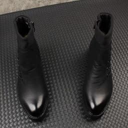 mens fashion party nightclub dresses natural leather platform shoes handsome cowboy boot ankle botas masculinas zapatos hombre