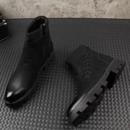 mens fashion party nightclub dresses natural leather platform shoes handsome cowboy boot ankle botas masculinas zapatos hombre