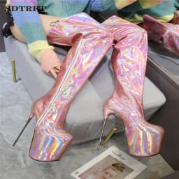 SDTRFT 20cm Thin Heels Stilettos 30cm Over The Knee Long Boots Platform Women Pumps 22cm Ladies Catwalk Shows Gladiator Shoes