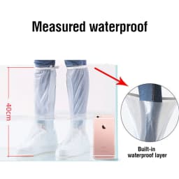 2024 New High Tube Waterproof Shoe Cover Long Length Slip-resistant Zipper Rain Boots Overshoes Waterproof Rainy Days Useful