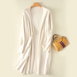 Cardigan Women's Fall/Winter New Mid-Length Sweater Coat Loose Solid Color Knitted Long-Sleeved Blouse Korean Fashion Big Size