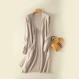 Cardigan Women's Fall/Winter New Mid-Length Sweater Coat Loose Solid Color Knitted Long-Sleeved Blouse Korean Fashion Big Size