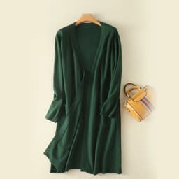 Cardigan Women's Fall/Winter New Mid-Length Sweater Coat Loose Solid Color Knitted Long-Sleeved Blouse Korean Fashion Big Size