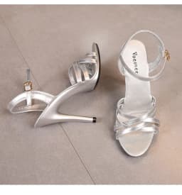 Women's Sandals Silver High Heeled Sandals Club Ladies Lovely Sexy Stilleto Sandals 11cm