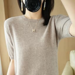 Spring 2022 New Women's O-Neck Short-Sleeved Exquisite Cashmere Sweater Pullover