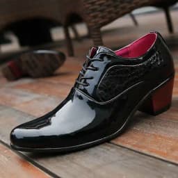 Men's Wedding Sneakers Heighten Leather Shoes Men Oxford Platform Shoes Pointed Toe Working Shoes High Heels Dress Sapatos G16