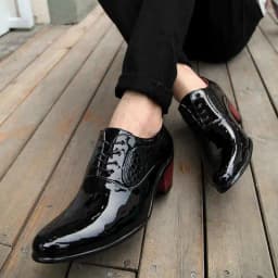 Men's Wedding Sneakers Heighten Leather Shoes Men Oxford Platform Shoes Pointed Toe Working Shoes High Heels Dress Sapatos G16