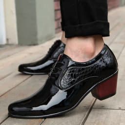 Men's Wedding Sneakers Heighten Leather Shoes Men Oxford Platform Shoes Pointed Toe Working Shoes High Heels Dress Sapatos G16
