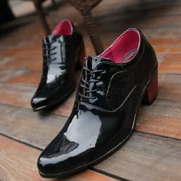 Men's Wedding Sneakers Heighten Leather Shoes Men Oxford Platform Shoes Pointed Toe Working Shoes High Heels Dress Sapatos G16