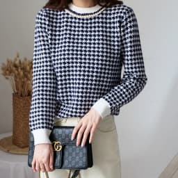 Women Geometric WOOL Knitted Sweater Casual Houndstooth Lady Pullover Sweater Female Autumn Winter Retro Jumper