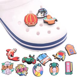 1PCS China Classical Lantern Carp Shoes Charms Accessories Buckle Clog Shoe Decorations DIY Wristbands Kids Party Gift
