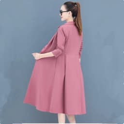 UHYTGF Women Spring Trench Coat Single-Breasted Elegant Female Long Windbreaker Pure Wild Loose Thin 4XL Big Size Outerwear 1484