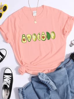 Peeled Avocado Cartoons Printed Womens Tshirts Street Breathable Crop Top Personality Cool Tee Shirt Casual Summer T-Shirt Women