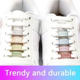 Colorful Rhinestone Buckle Laces Shoe Decoration Jeweled Sneakers Shoe Charms DIY Shoelaces Buckles Shoes Accesories 2pcs