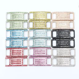 Colorful Rhinestone Buckle Laces Shoe Decoration Jeweled Sneakers Shoe Charms DIY Shoelaces Buckles Shoes Accesories 2pcs