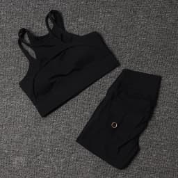 Fitness Shorts Yoga Sets Women's Tracksuit High Waist Sportswear Bra Workout Leggings Cycling Gym Shorts Sports Suit With Pocket