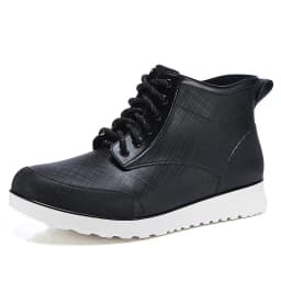 Lovers Lace-up Rain Boots Men Outdoor Non-slip Waterproof Work Water Boots Fashion Couple's Ankle Platform Rainboots Size 36-45