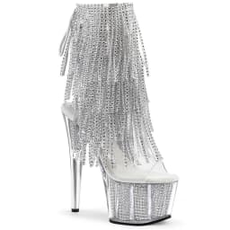 Brand Electroplated Tassels Pumps 17CM Thin High Heels Ankle Boots Pole Dance Nightclub Model Catwalk Platform Women's Shoes