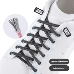 2025 New No Tie Shoe Laces Elastic Laces Sneakers Round Shoelaces Without Ties Kids Adult Quick Shoe Lace Rubber Bands for Shoes
