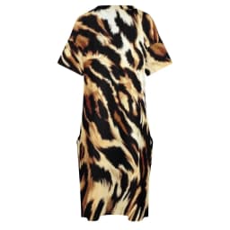 Animal Chic Dress Plus Size Leopard Print Basic Casual Dress Ladies Summer Short Sleeve Trendy Dresses Birthday Present