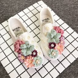 Women Casual Shoe Sweet Beauty Flats Comfortable Shoes Women White Korean Female Designer Brand Sneakers Hand-made Embroidery