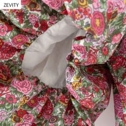 Zevity Women Vintage Floral Vestidos Print Puff Sleeve Mini Dress Female Square Collar Casual Slim Streetwear Dresses DS3957