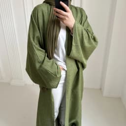 Linen-like Extra-Loose-Fit Butterfly Kaftan Abaya, Batwing Sleeves Muslim Women Open Abaya, Ramadan Eid Hijabi Islamic Clothing