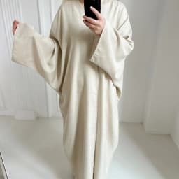 Linen-like Extra-Loose-Fit Butterfly Kaftan Abaya, Batwing Sleeves Muslim Women Open Abaya, Ramadan Eid Hijabi Islamic Clothing