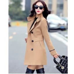 UHYTGF Blends Woolens Overcoat Female Coat Autumn Winter Coats And Jackets Women Loose size Coat Women's Wool Coat Long Tops 647