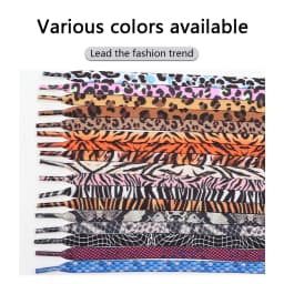 Flat Leopard Print Shoelace Classic Animal Patten Shoelaces for Sneakers Shoe Laces Canvas Zebra Tiger Snake Shoestrings for AF1