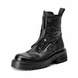BeauToday Ankle Boots Women Horse Leather Waxing Round Toe Zippers Metal Decoration Platform Ladies Booties Handmade 04469