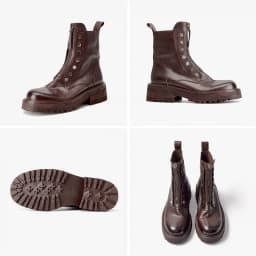 BeauToday Ankle Boots Women Horse Leather Waxing Round Toe Zippers Metal Decoration Platform Ladies Booties Handmade 04469