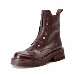 BeauToday Ankle Boots Women Horse Leather Waxing Round Toe Zippers Metal Decoration Platform Ladies Booties Handmade 04469