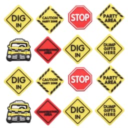1-16pcs PVC Shoe Charms Yellow Car Slogan Red STOP Accessories Shoes Button Decoration Fit Boys Girls Party Present