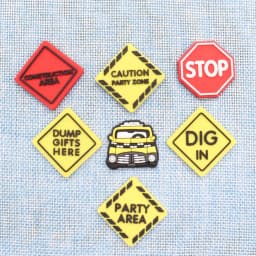 1-16pcs PVC Shoe Charms Yellow Car Slogan Red STOP Accessories Shoes Button Decoration Fit Boys Girls Party Present