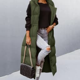 Fashion Down Jacket Long Comfy Puffer Vest Windproof Winter Female Down Jacket
