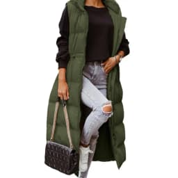 Fashion Down Jacket Long Comfy Puffer Vest Windproof Winter Female Down Jacket