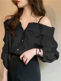 ZANZEA Fashion Long Sleeve Shirts Women Sexy Off Shoulder Blouse Vintage Straps Button Tops 2023 Autumn Pleats Solid Loose Tunic