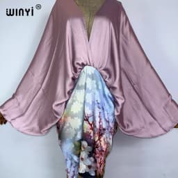 WINYI new Monochrome mosaic Swimsuit Cover Up Women Beach Dress V-neck Dresses Summer Woman Clothes elegant Robe fashion kaftan