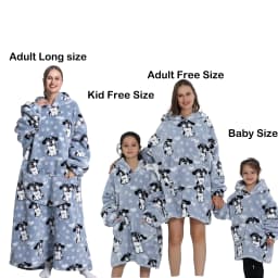 Kids Babys Warm Thick Oversized Wearable Blanket Hoodie for Winter Giant Polyester Blanket with Sleeves Cartoon Animal Print