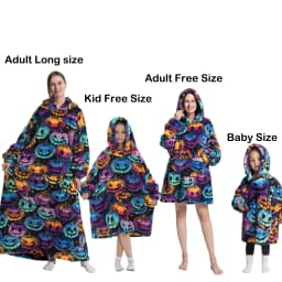 Kids Babys Warm Thick Oversized Wearable Blanket Hoodie for Winter Giant Polyester Blanket with Sleeves Cartoon Animal Print