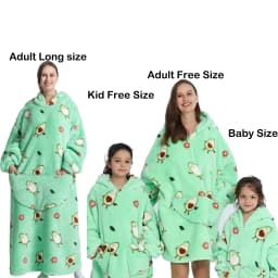 Kids Babys Warm Thick Oversized Wearable Blanket Hoodie for Winter Giant Polyester Blanket with Sleeves Cartoon Animal Print