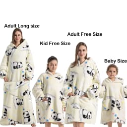 Kids Babys Warm Thick Oversized Wearable Blanket Hoodie for Winter Giant Polyester Blanket with Sleeves Cartoon Animal Print