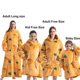 Kids Babys Warm Thick Oversized Wearable Blanket Hoodie for Winter Giant Polyester Blanket with Sleeves Cartoon Animal Print