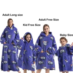 Kids Babys Warm Thick Oversized Wearable Blanket Hoodie for Winter Giant Polyester Blanket with Sleeves Cartoon Animal Print