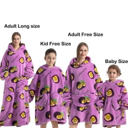 Kids Babys Warm Thick Oversized Wearable Blanket Hoodie for Winter Giant Polyester Blanket with Sleeves Cartoon Animal Print