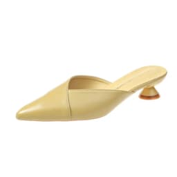 Pointed Slippers Women High Heels New Summer Shoes Fashion Luxury Square Heel Slides Slip Loafers Mules Black Female Party Shoes