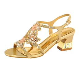 2023 New Fashion Sandals Ladies High And Low Heel Sandals Leather Women'S Sandals With Diamonds Outdoor Ladies Beach Shoes