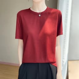 2026 Summer New Round Neck T-shirt Joker Thin Solid Color Short Sleeve Half Sleeve Loose Bottom Top